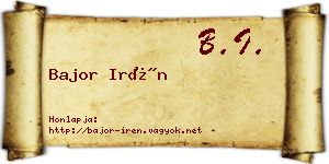 Bajor Irén névjegykártya