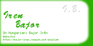 iren bajor business card
